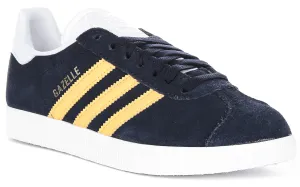 Adidas Gazelle In Navy Yellow Shoes Adidas