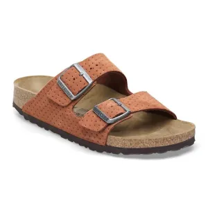Arizona Dot Suede Leather Sandal In Burnt Orange