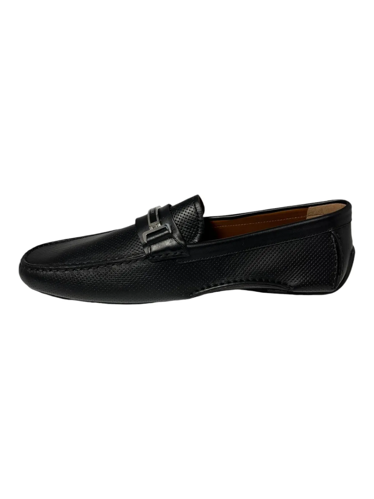 Bally Drulio 6211255 Men's Black Perforated Leather Loafers
