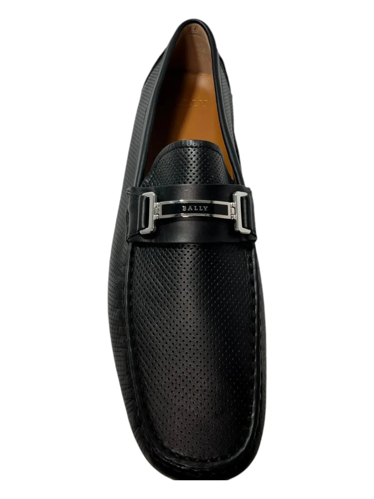 Bally Drulio 6211255 Men's Black Perforated Leather Loafers