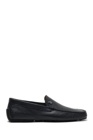Bally Wander Men's 6220102 Navy Blue Pebbled Grained Loafers