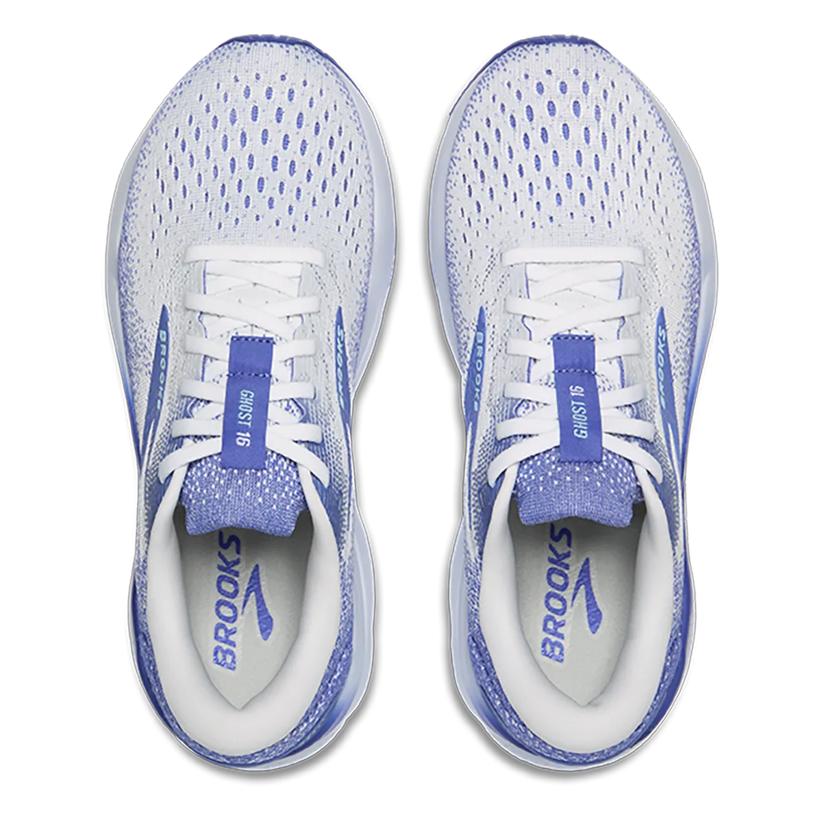 Brooks Ghost 16 - White - Amparo Blue - Limpet Shell