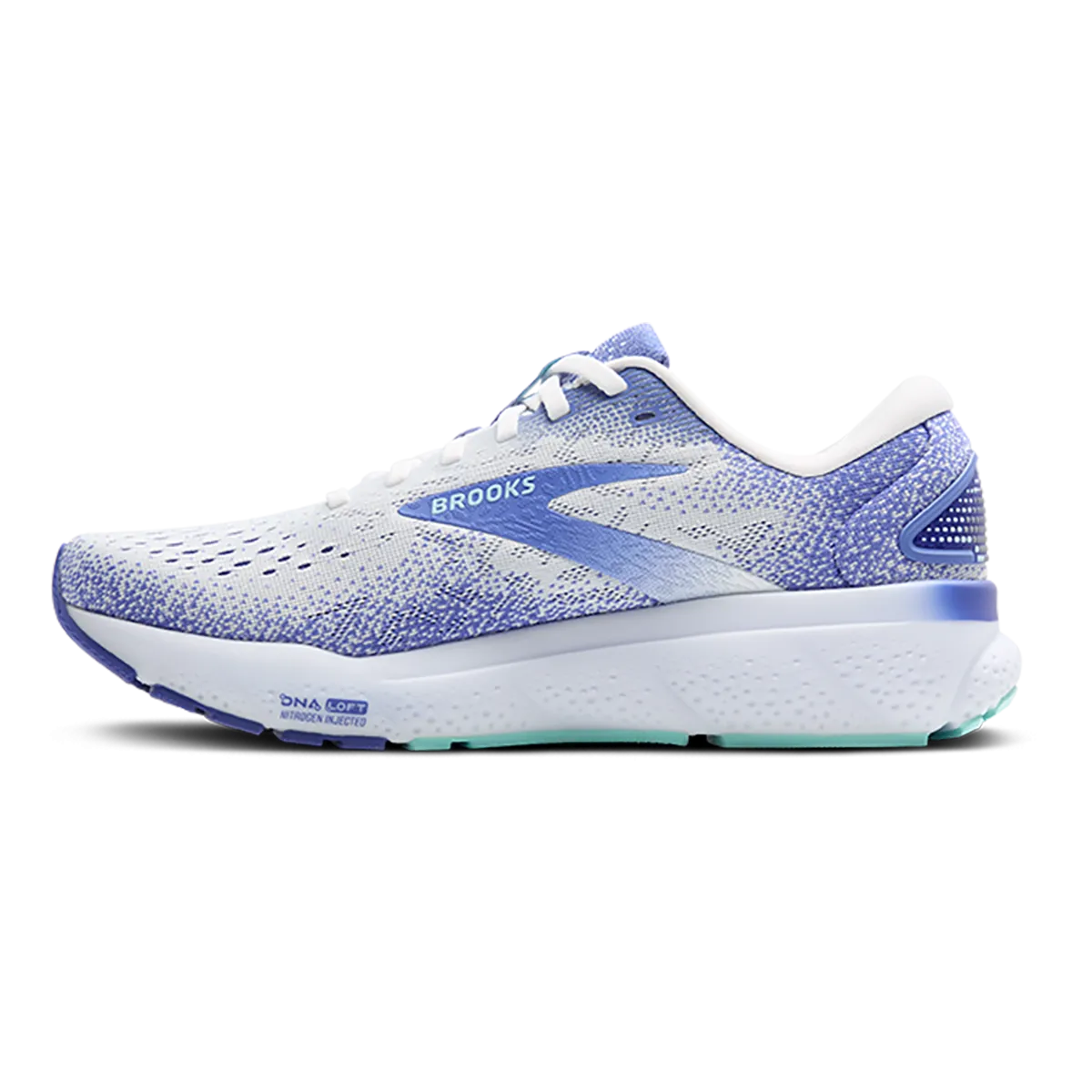 Brooks Ghost 16 - White - Amparo Blue - Limpet Shell