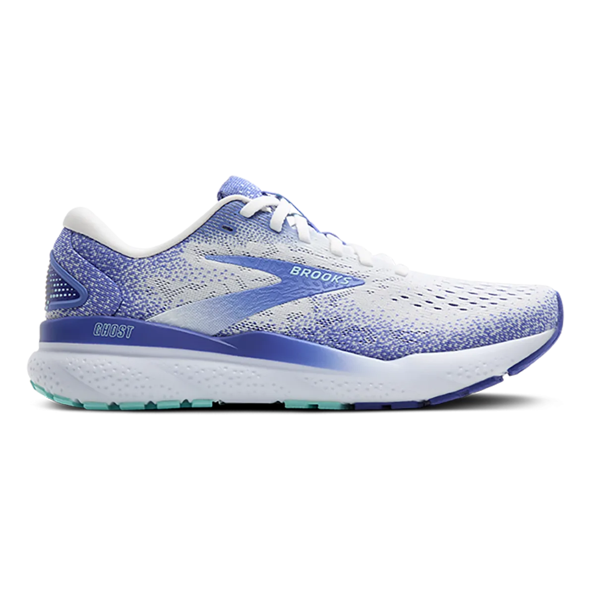 Brooks Ghost 16 - White - Amparo Blue - Limpet Shell