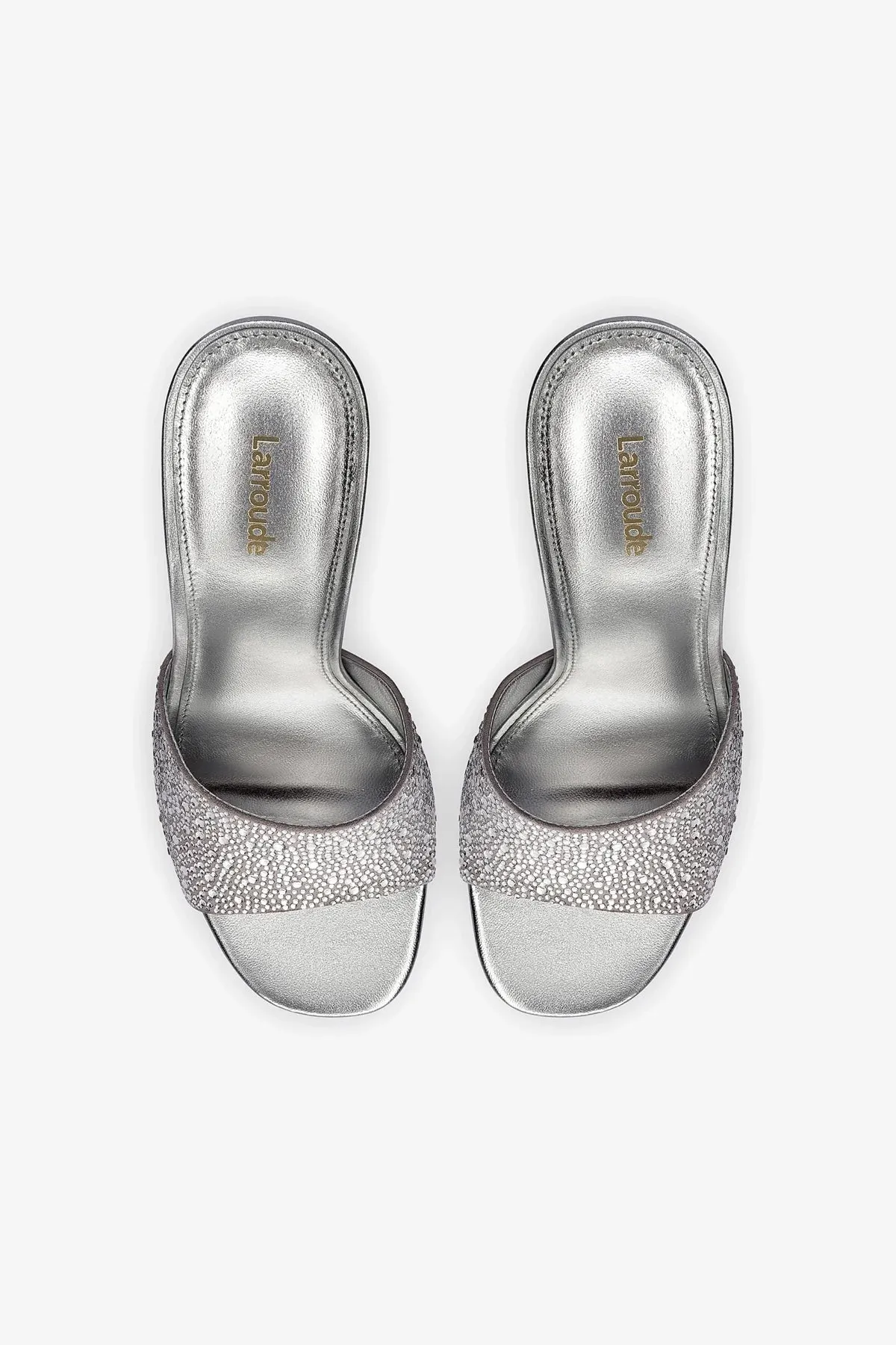 Colette Crystal Mule In Gray Suede