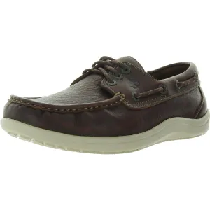 DECKSIDER Mens Cushioned Footbed Leather Loafers