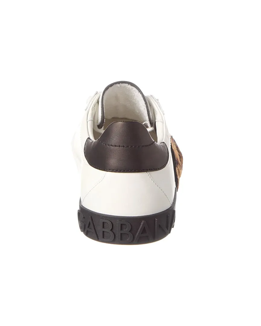 Dolce & Gabbana Logo Patch Leather Sneaker