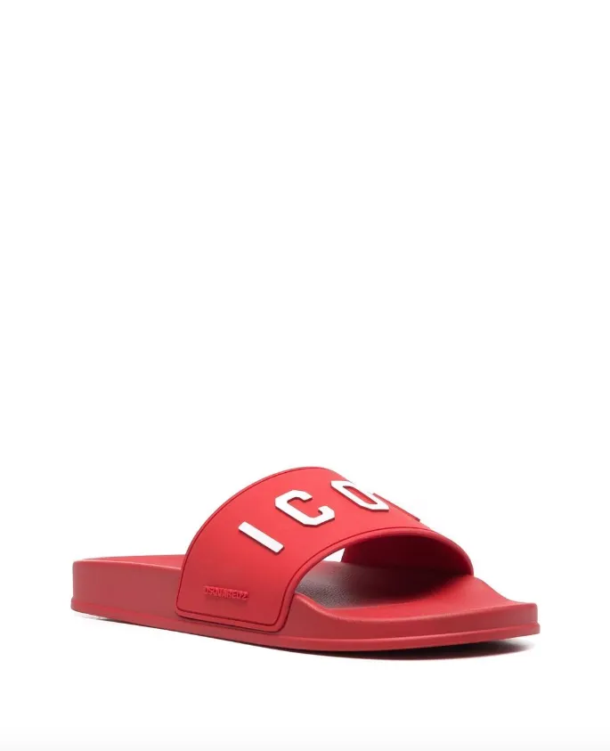Dsquared2 logo-embossed slides