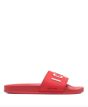 Dsquared2 logo-embossed slides