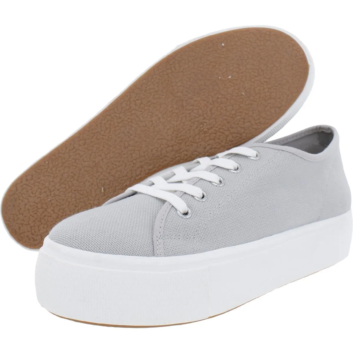 Elore Womens Lace-Up Canvas Platform Sneakers
