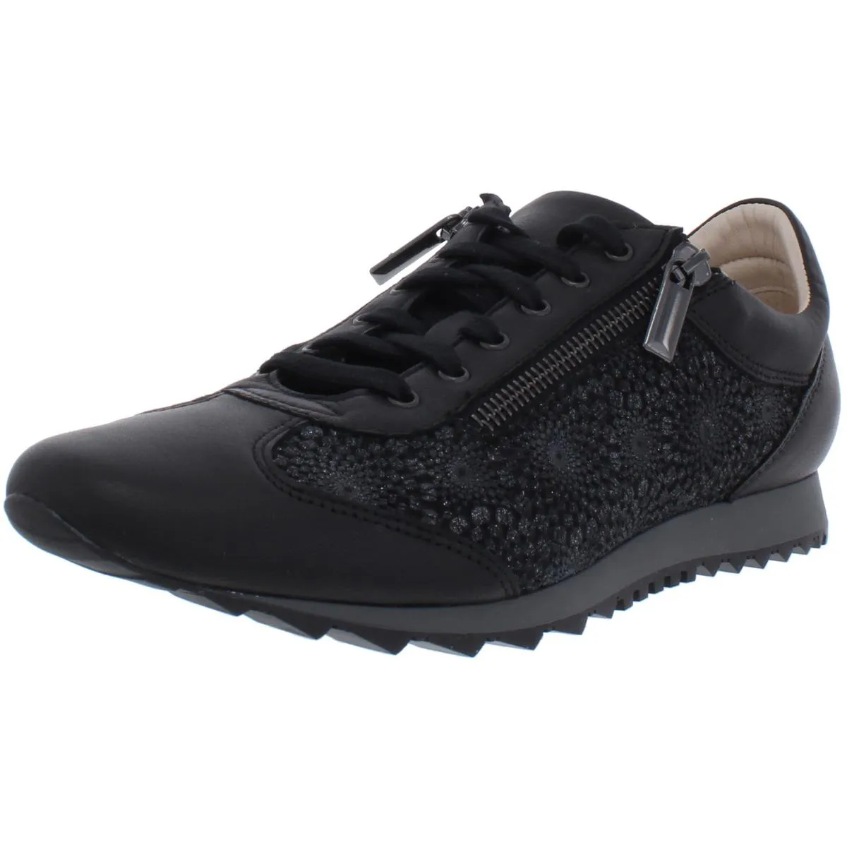 Fedro Womens Double Zipper Lace Up Fashion Sneakers