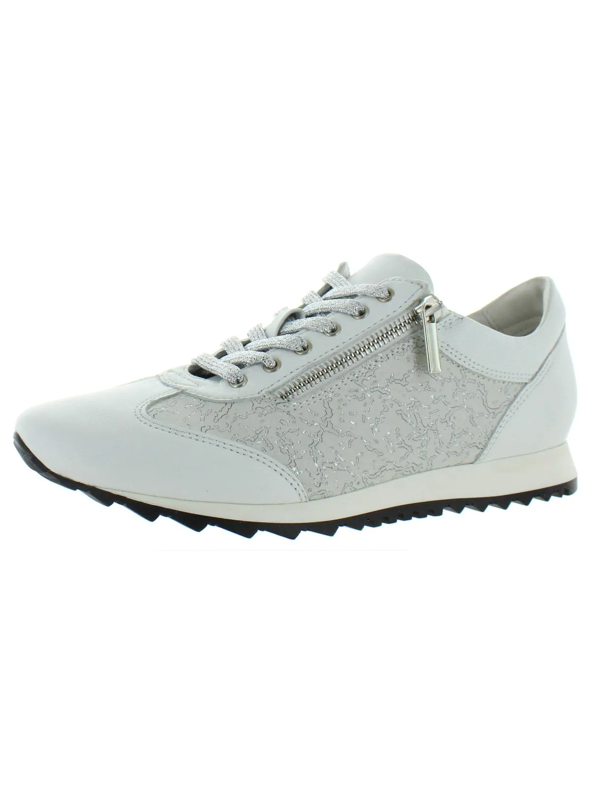 Fedro Womens Double Zipper Lace Up Fashion Sneakers