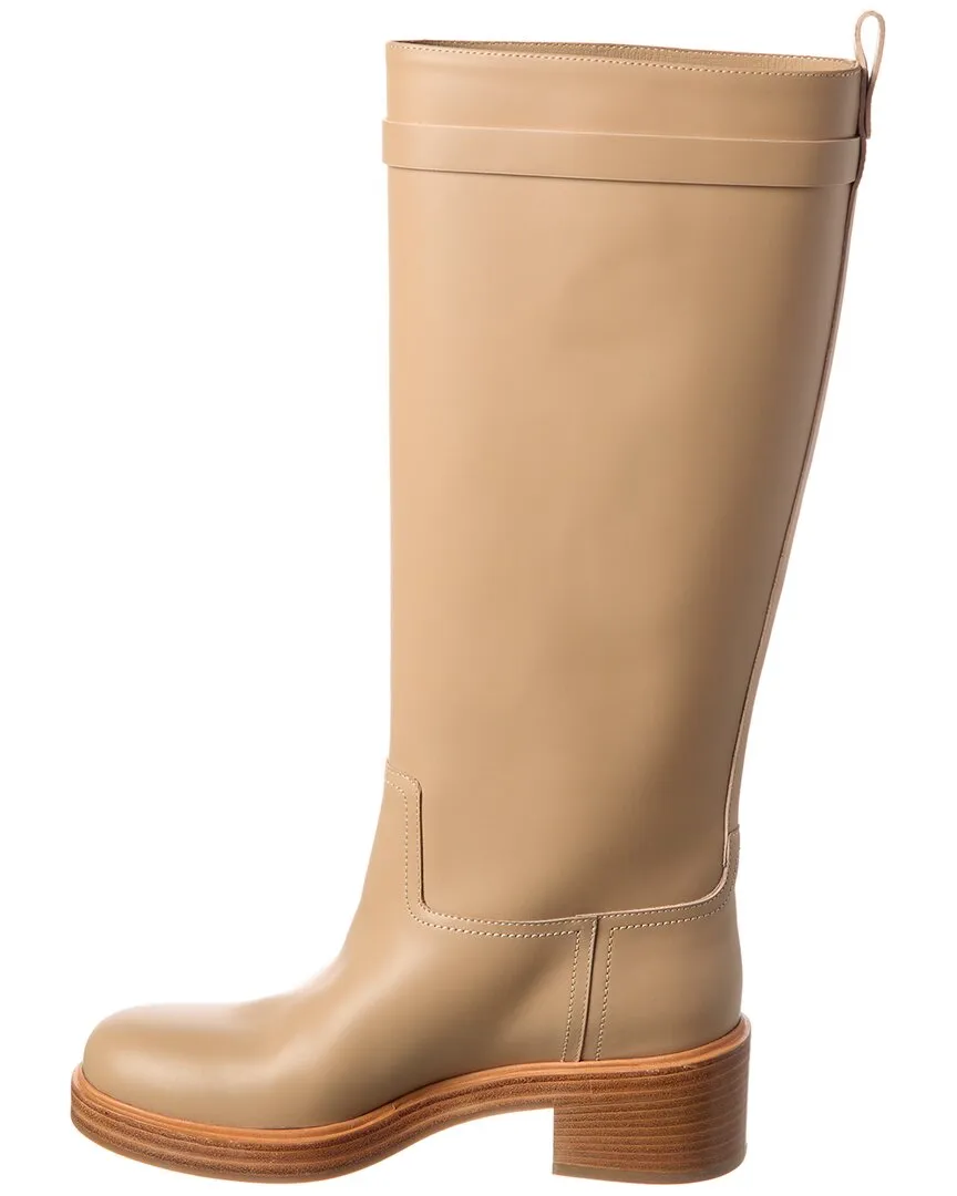 Ferragamo Vara Chain Leather Knee-High Boot