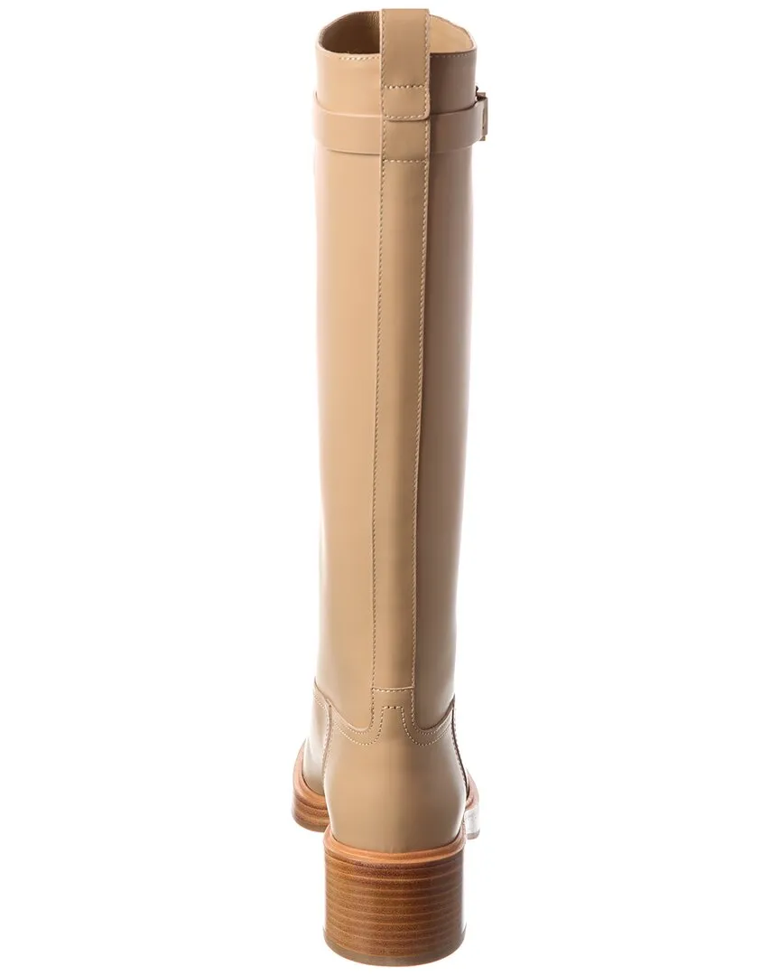 Ferragamo Vara Chain Leather Knee-High Boot