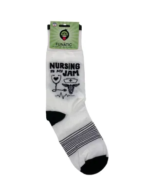 Funatic Crew Socks Nursing Is My Jam