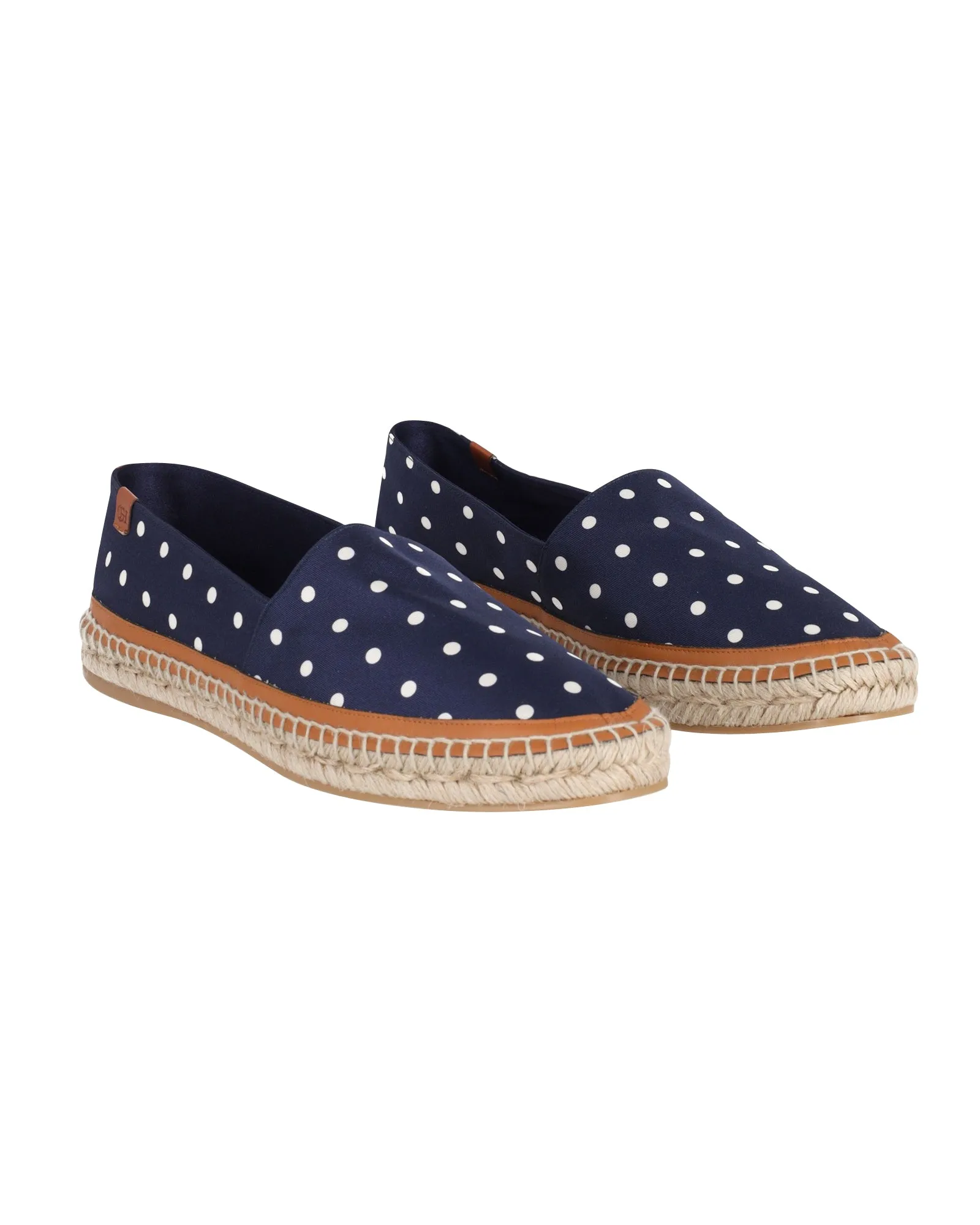 Gabriela Hearst Alba Polka-Dot Espadrilles in Navy Blue Satin