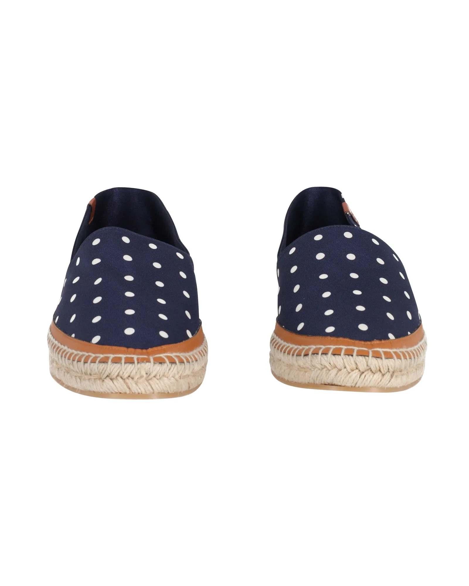 Gabriela Hearst Alba Polka-Dot Espadrilles in Navy Blue Satin