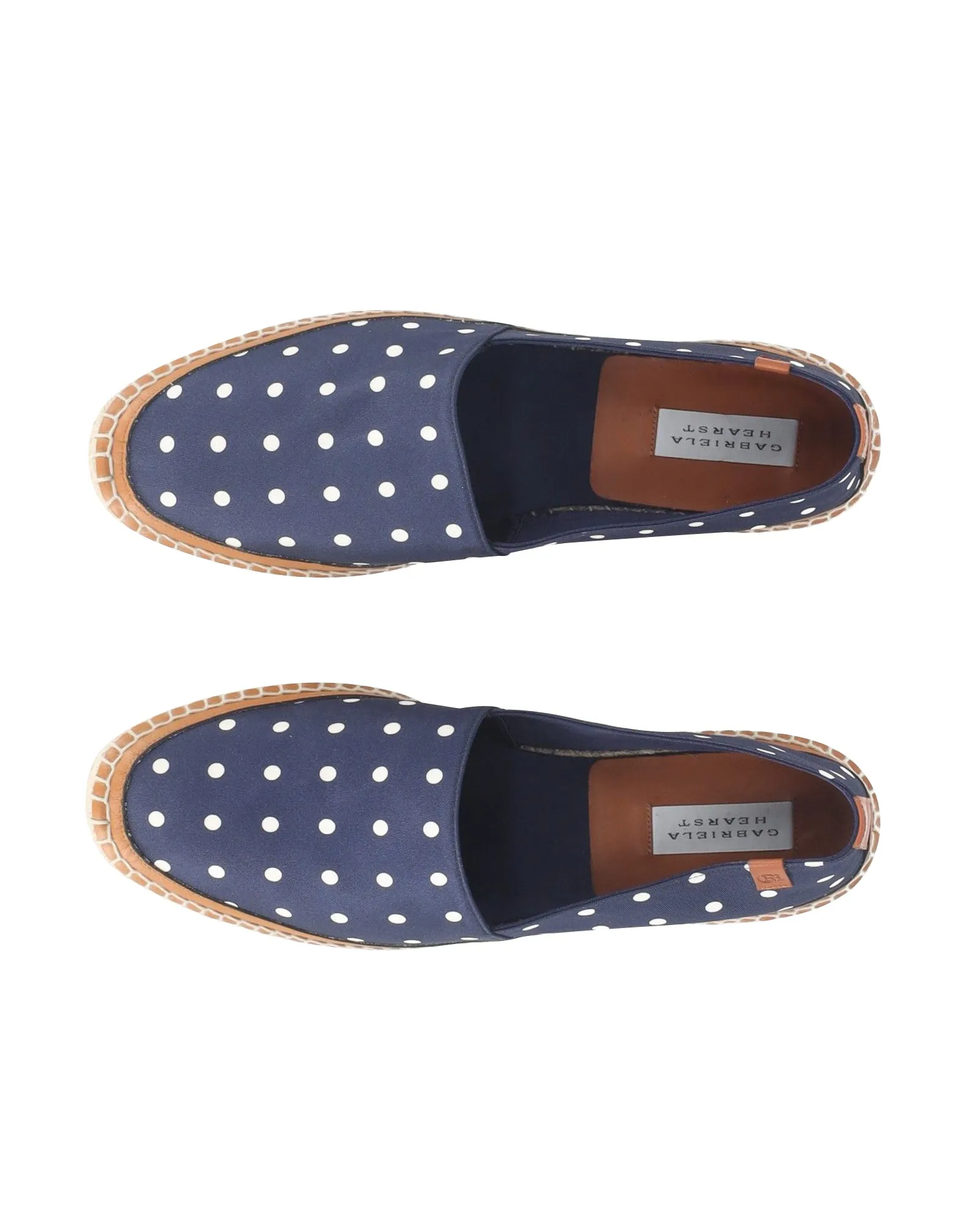 Gabriela Hearst Alba Polka-Dot Espadrilles in Navy Blue Satin