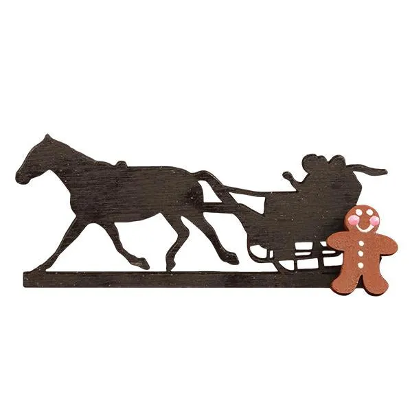 Ginger Cottages - One Horse Open Sleigh Covered Bridge Ornament