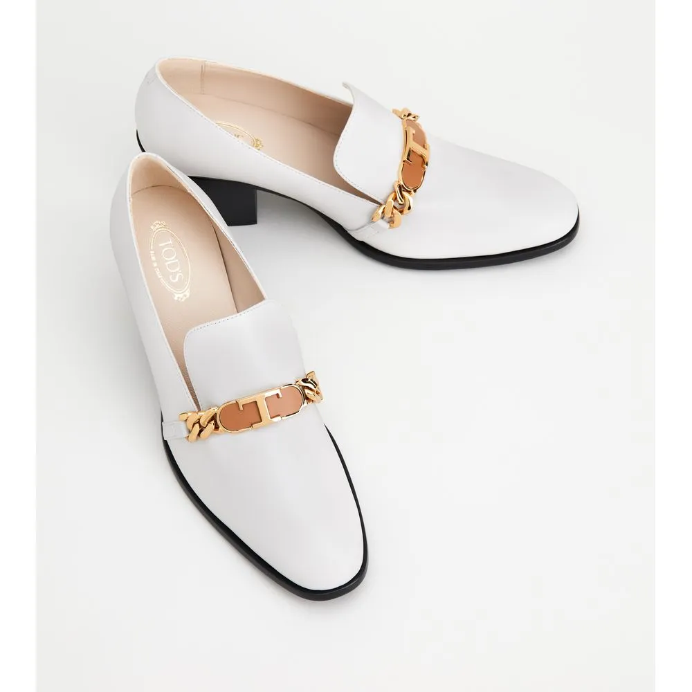Heeled Leather Loafers