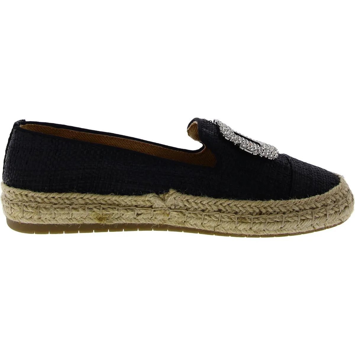 Jaylee Womens Rhinestone Smoking Loafer Flat Shoes