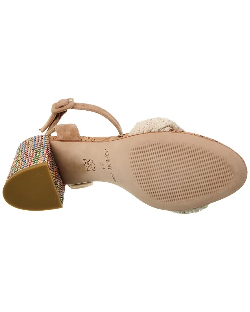 Johnny Was Braid Block Suede Sandal