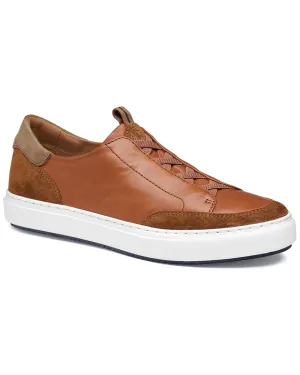 Johnston & Murphy Anson Stretch Lace-To-Toe Leather Sneaker
