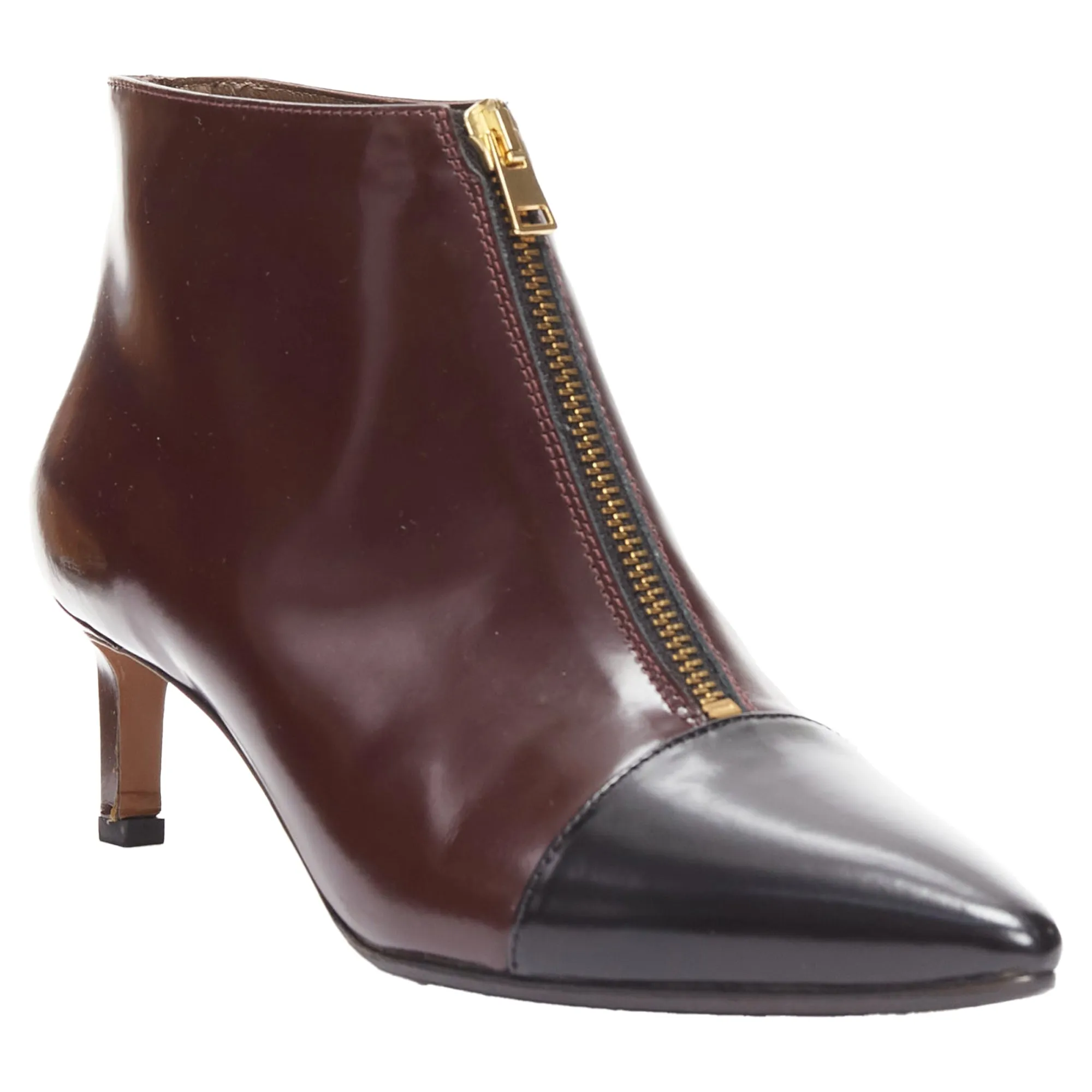 Marni toe cap kitten heel zip bootie