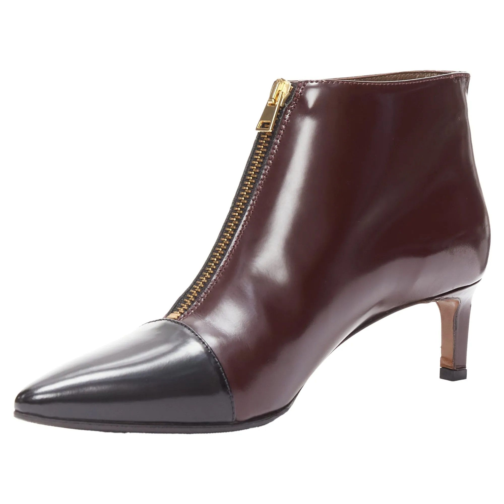 Marni toe cap kitten heel zip bootie