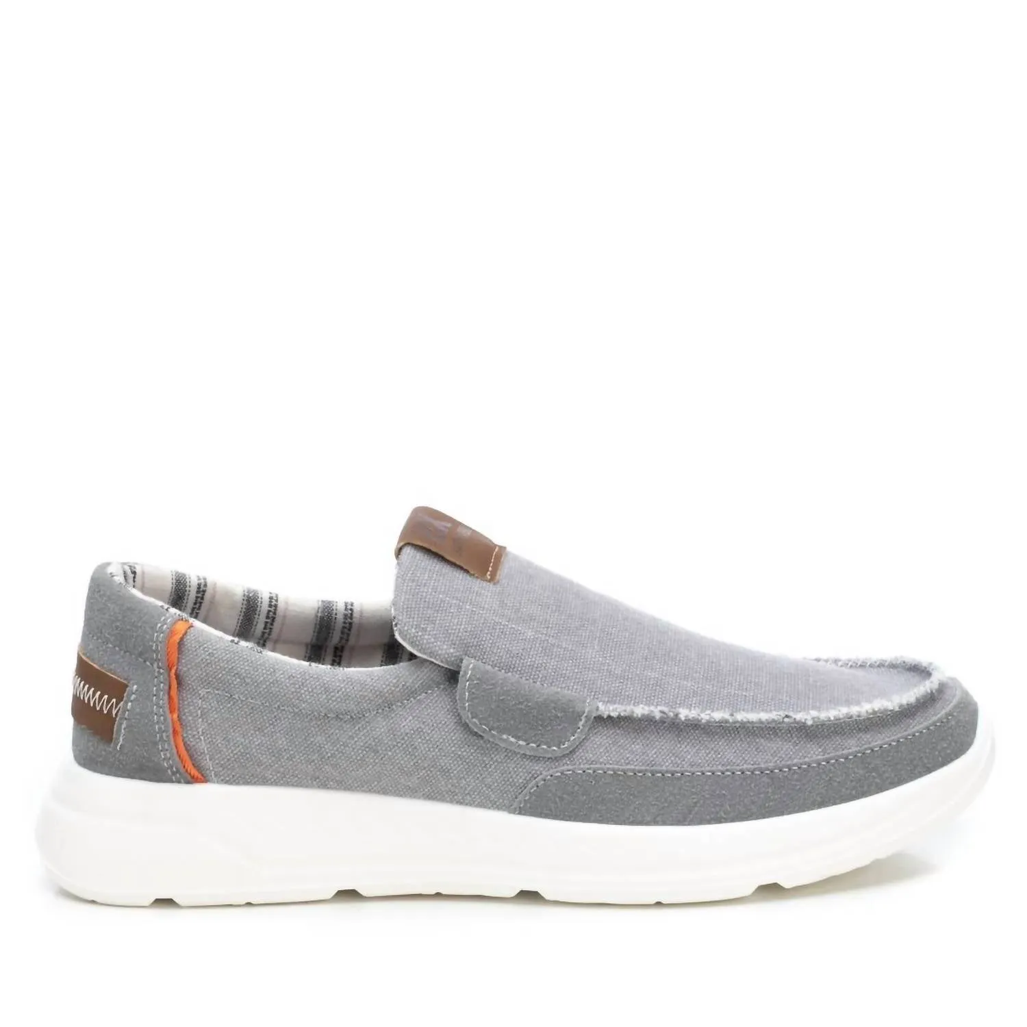 Men's Canvas Loafers In Grey