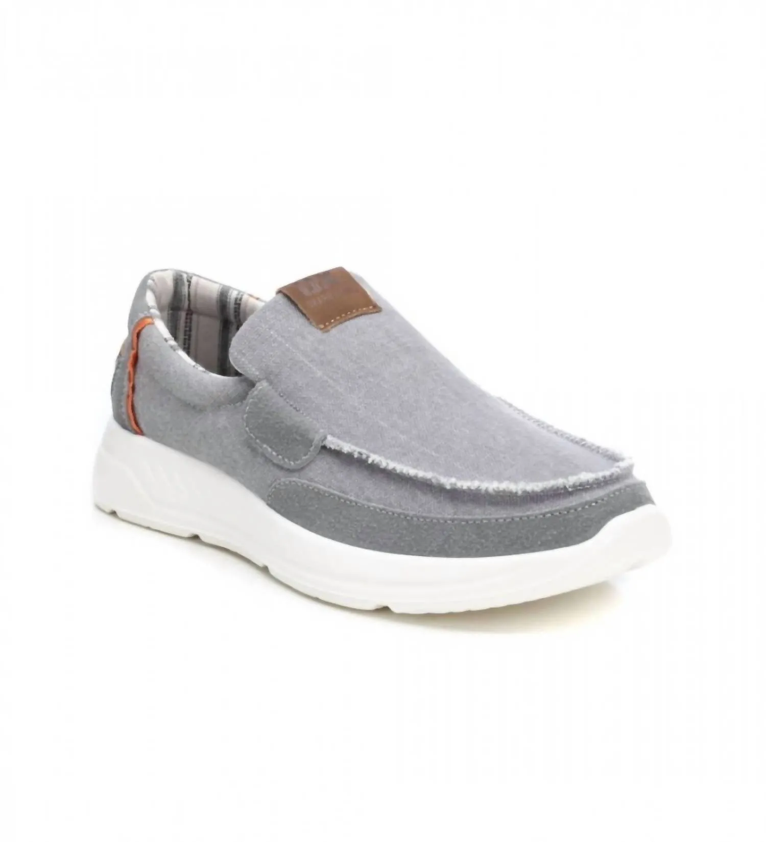 Men's Canvas Loafers In Grey
