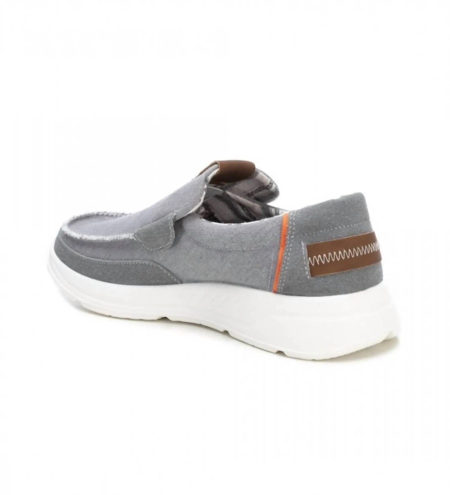 Men's Canvas Loafers In Grey