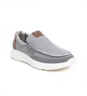 Men's Canvas Loafers In Grey