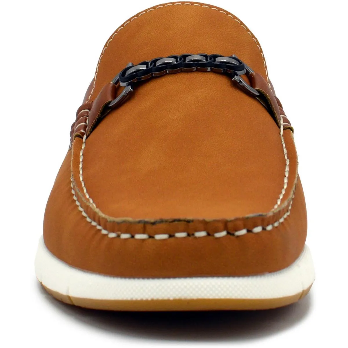 Mens Contrast Trim Synthetic Loafers