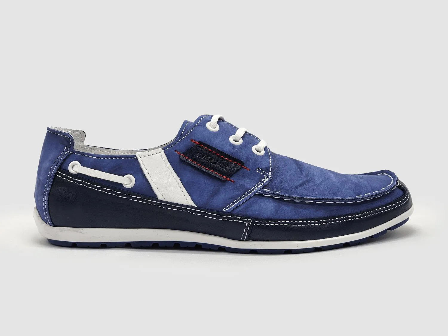Men's Dockside Leather Boat Shoes In Blue