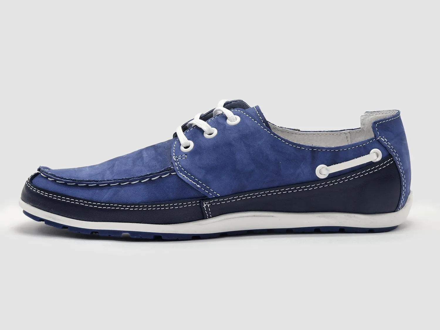 Men's Dockside Leather Boat Shoes In Blue