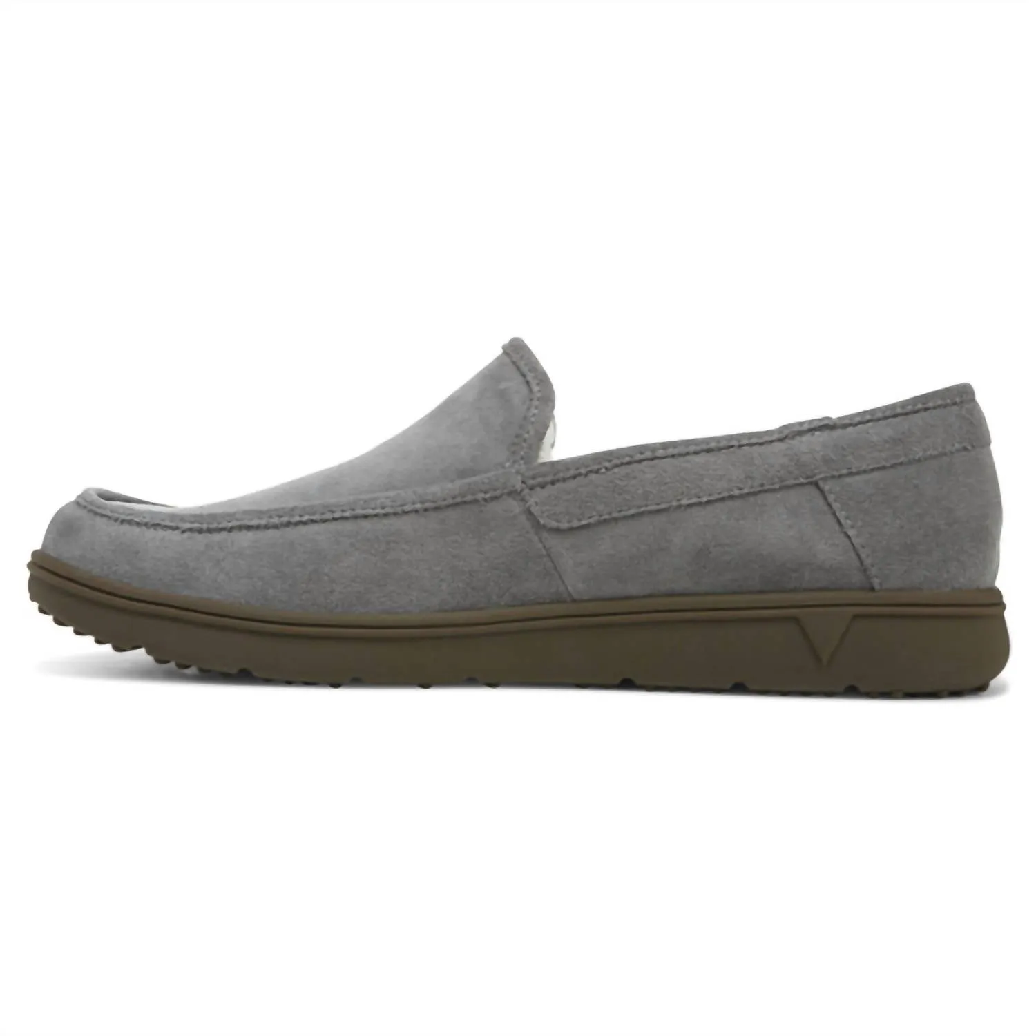Men's Gustavo Slipper In Charcoal Suede