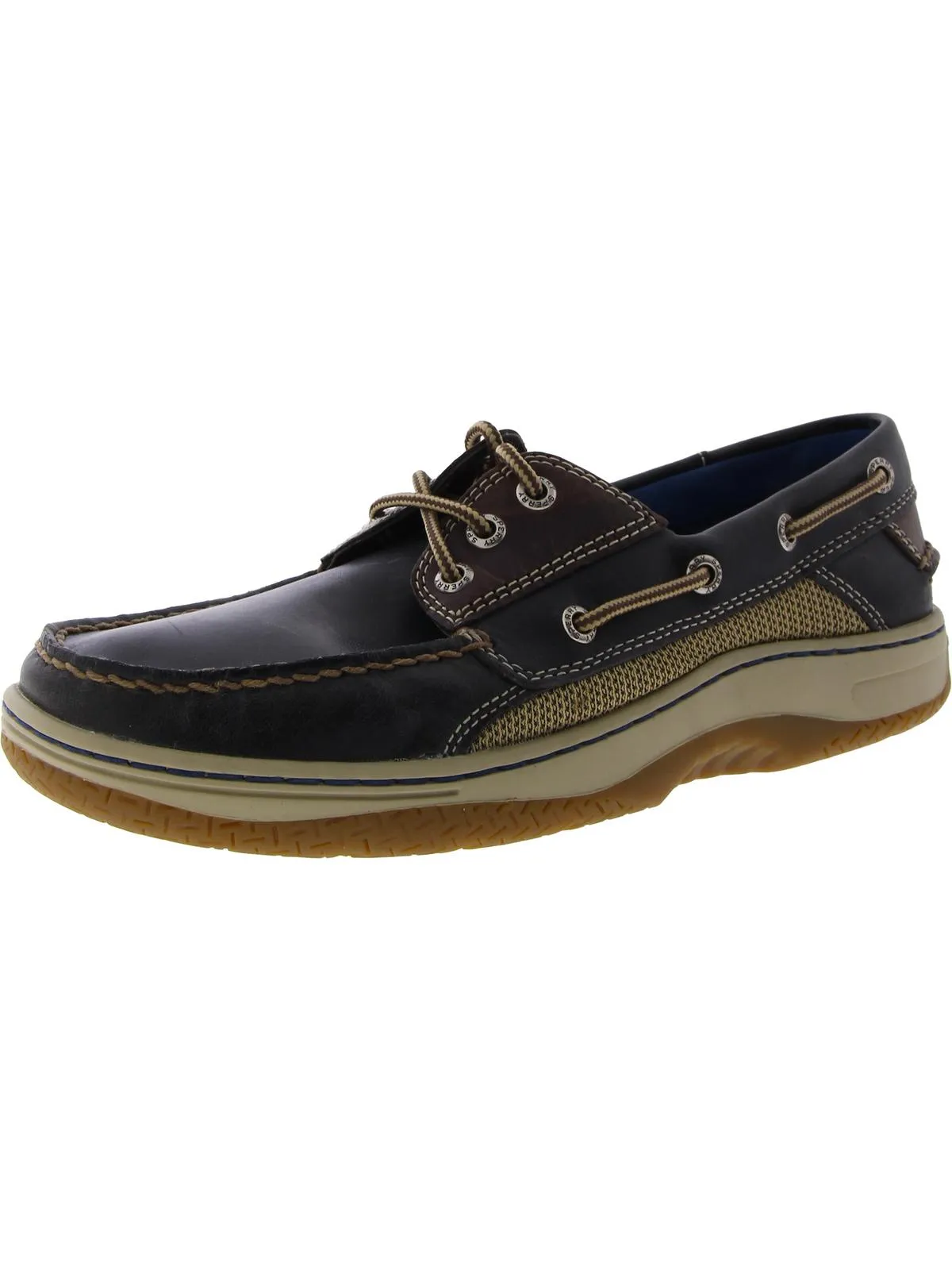 Mens Leather Lace-Up Boat Shoes