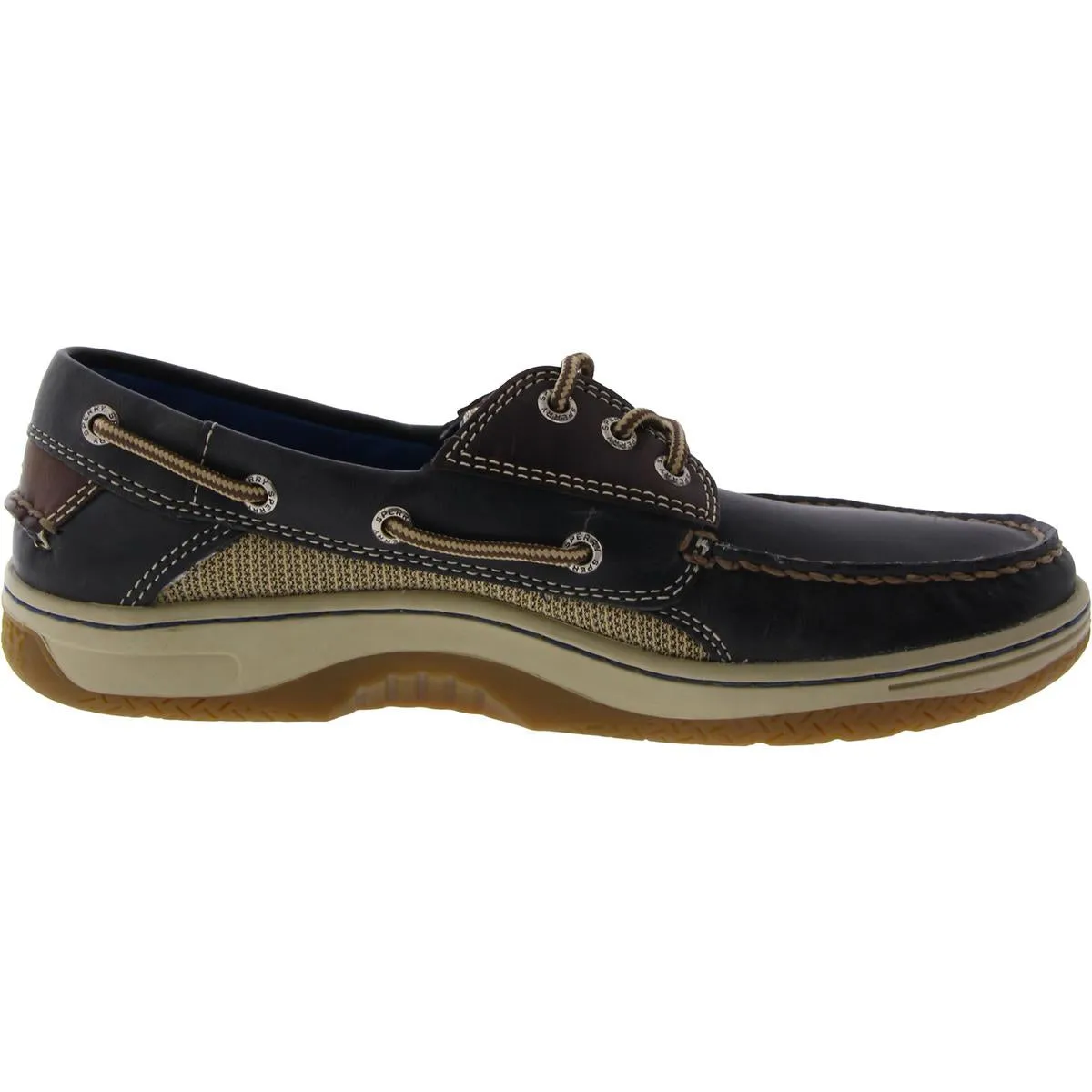 Mens Leather Lace-Up Boat Shoes