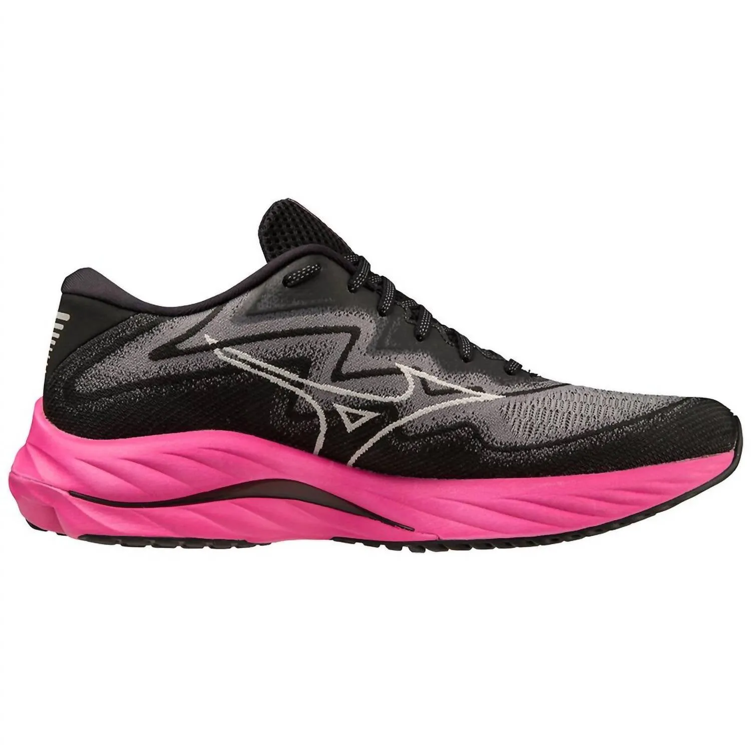 Men's Wave Rider 27 Running Shoes In Black/harbor Mist