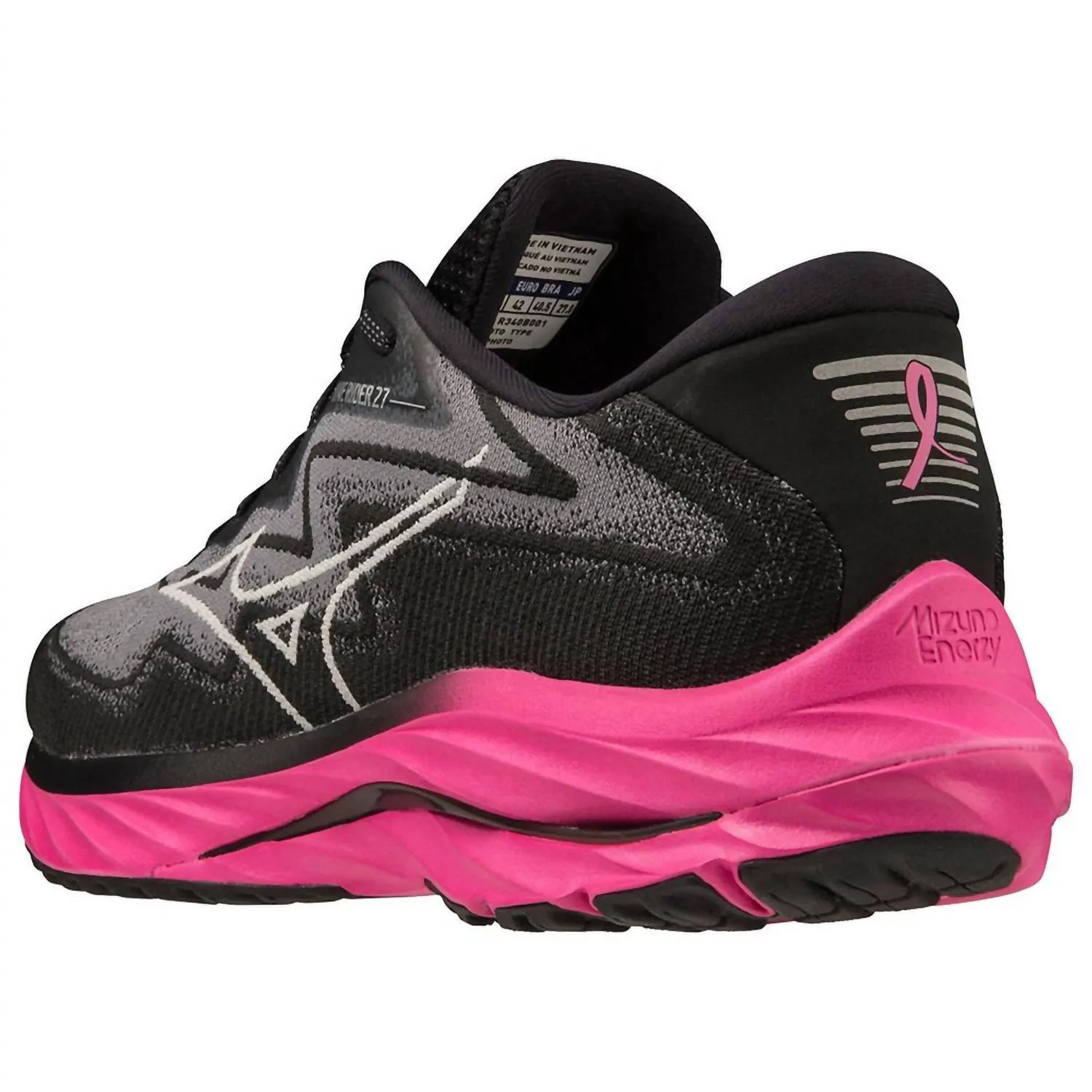 Men's Wave Rider 27 Running Shoes In Black/harbor Mist