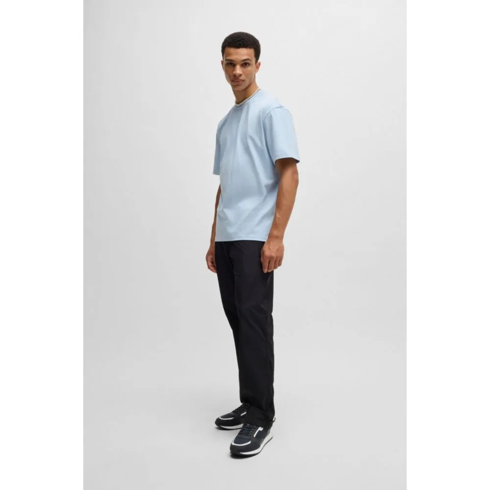 Mixed-material trainers with branded accents