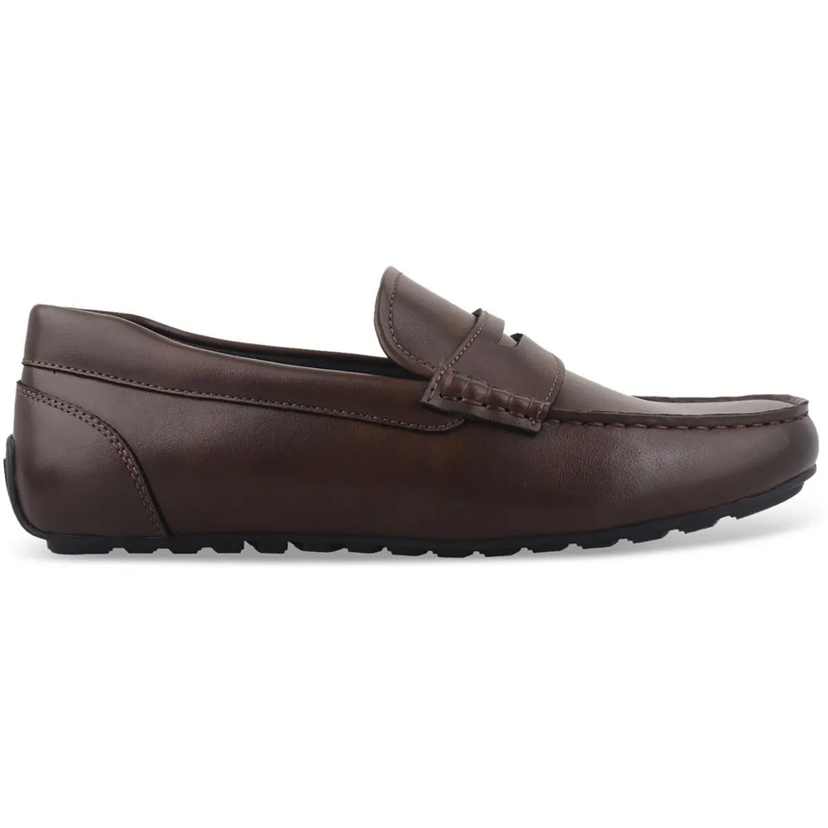 MONTEELLE Mens Solid Faux Leather Loafers