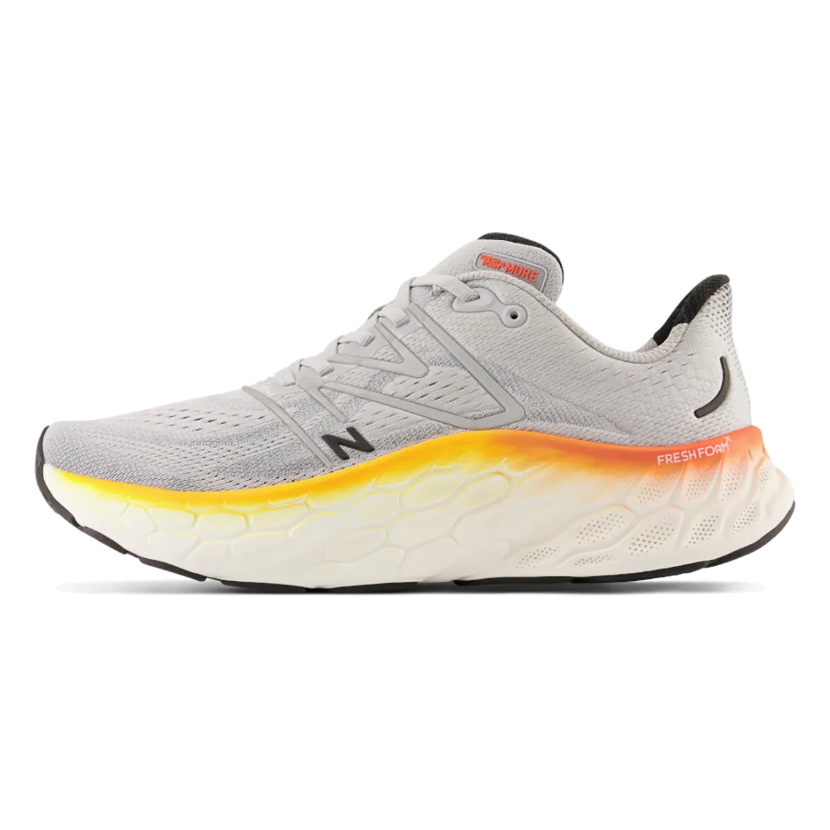 New Balance Fresh Foam X More V4 - Aluminum Grey - Neon Dragonfly - Hot Marigold