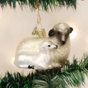Old World Christmas Sheep with Lamb Ornament