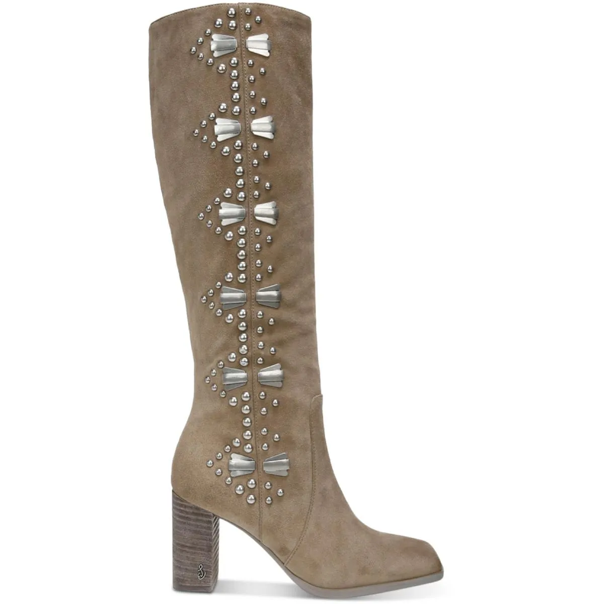 Oma Womens Suede Embellished Knee-High Boots