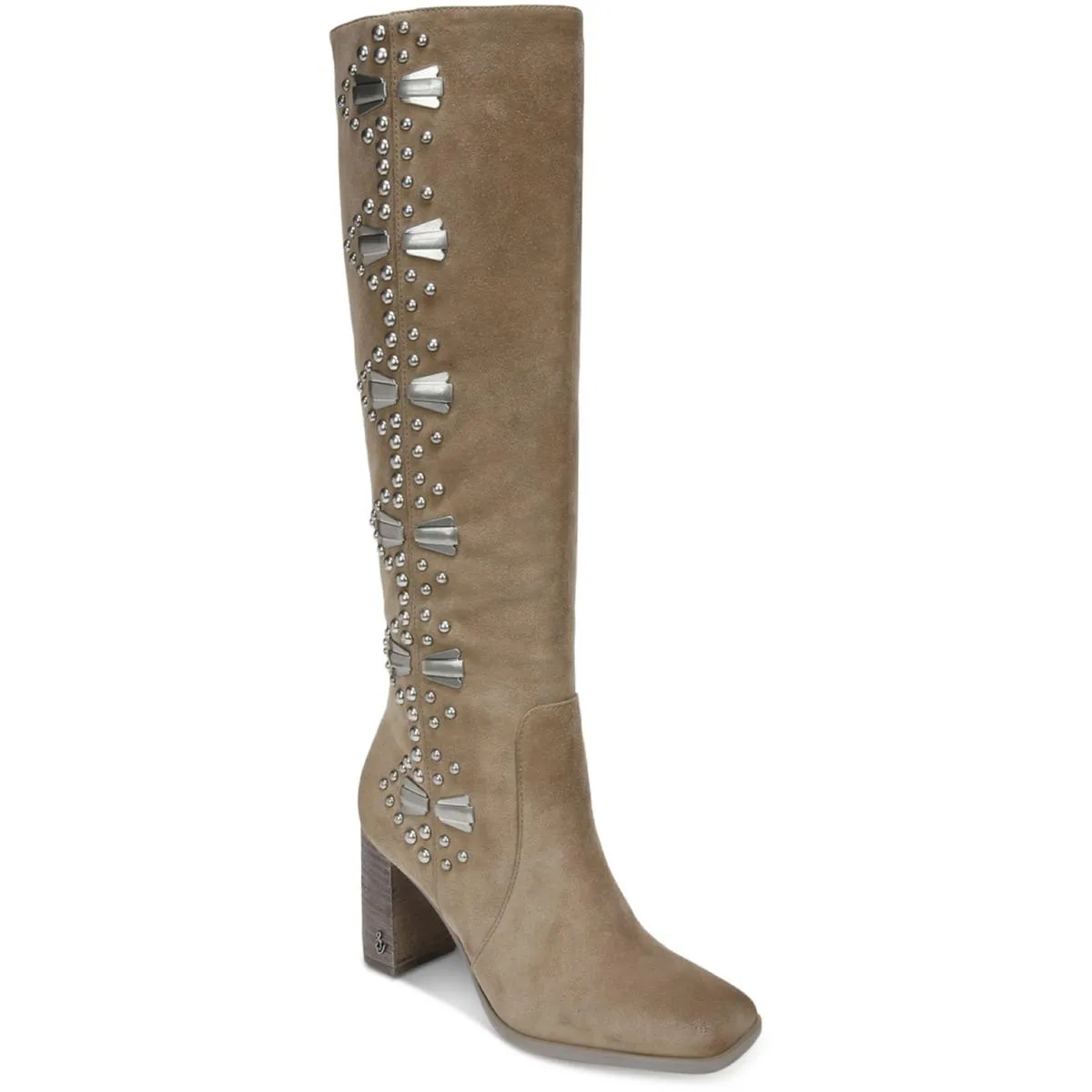 Oma Womens Suede Embellished Knee-High Boots