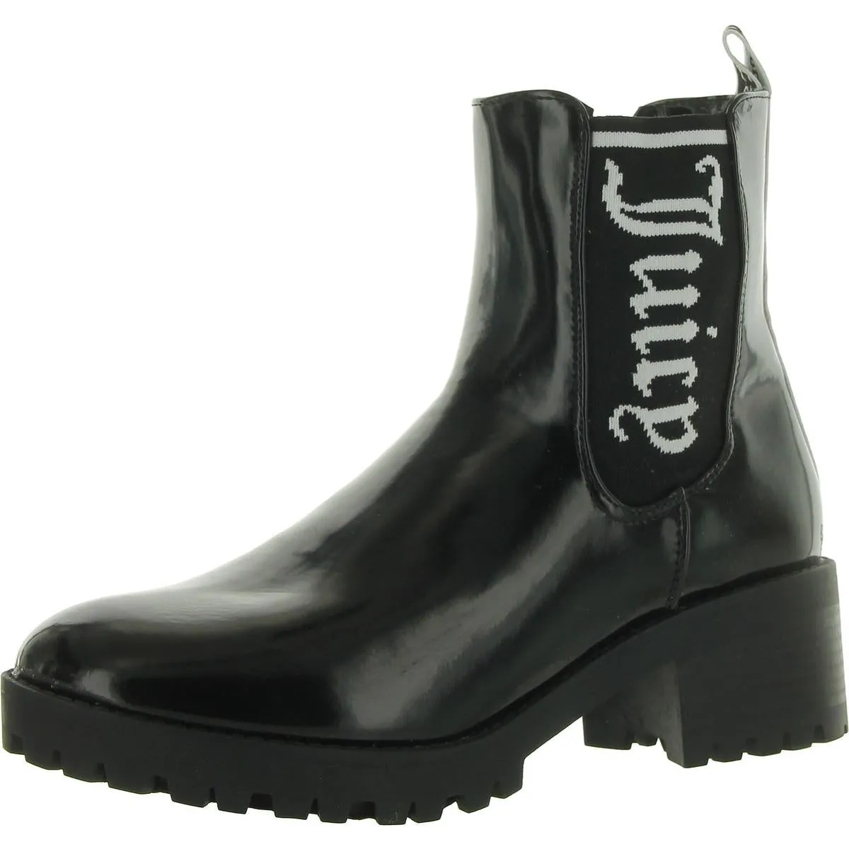 One Up Womens Block Heel Lug Sole Mid-Calf Boots