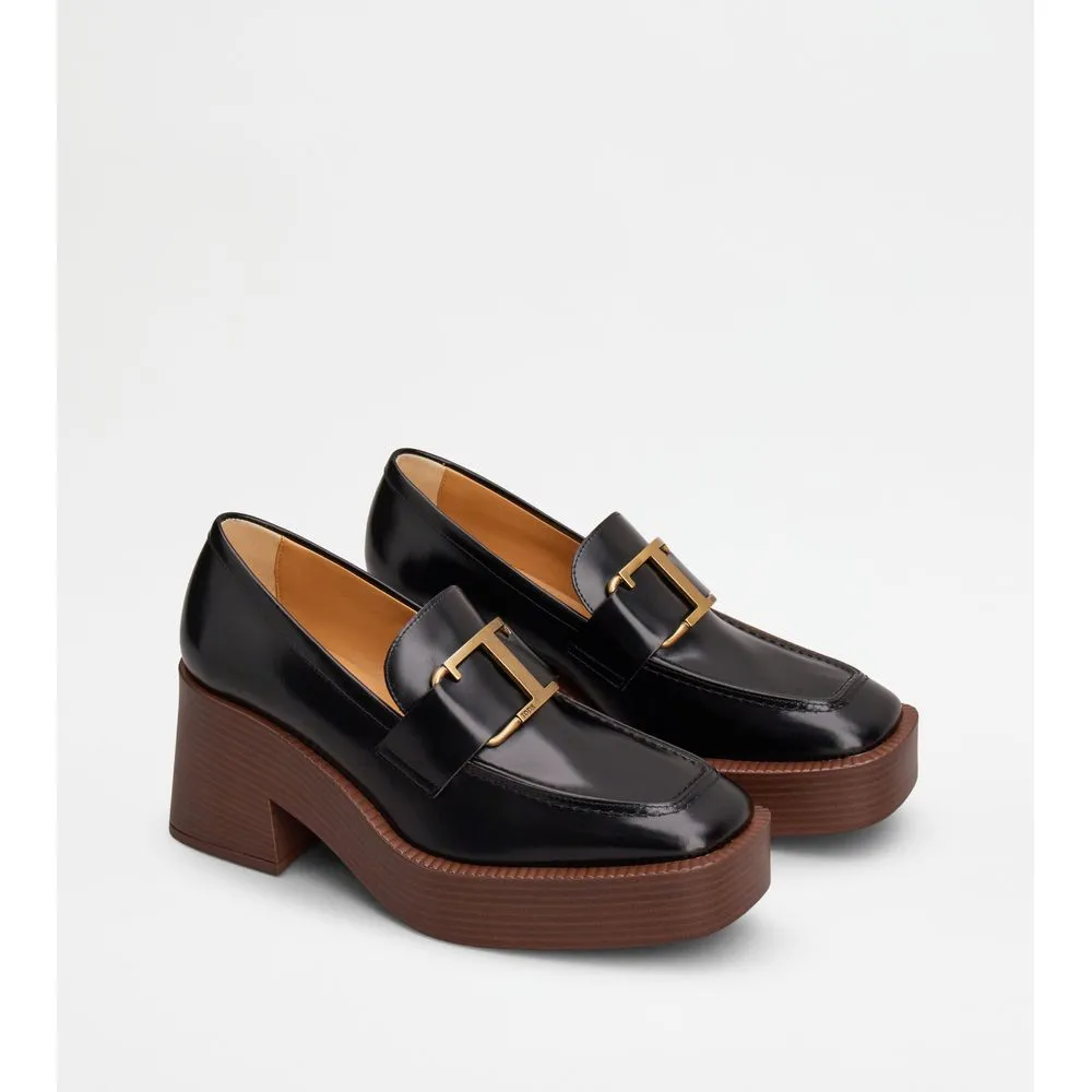 Platform Loafers in Leather