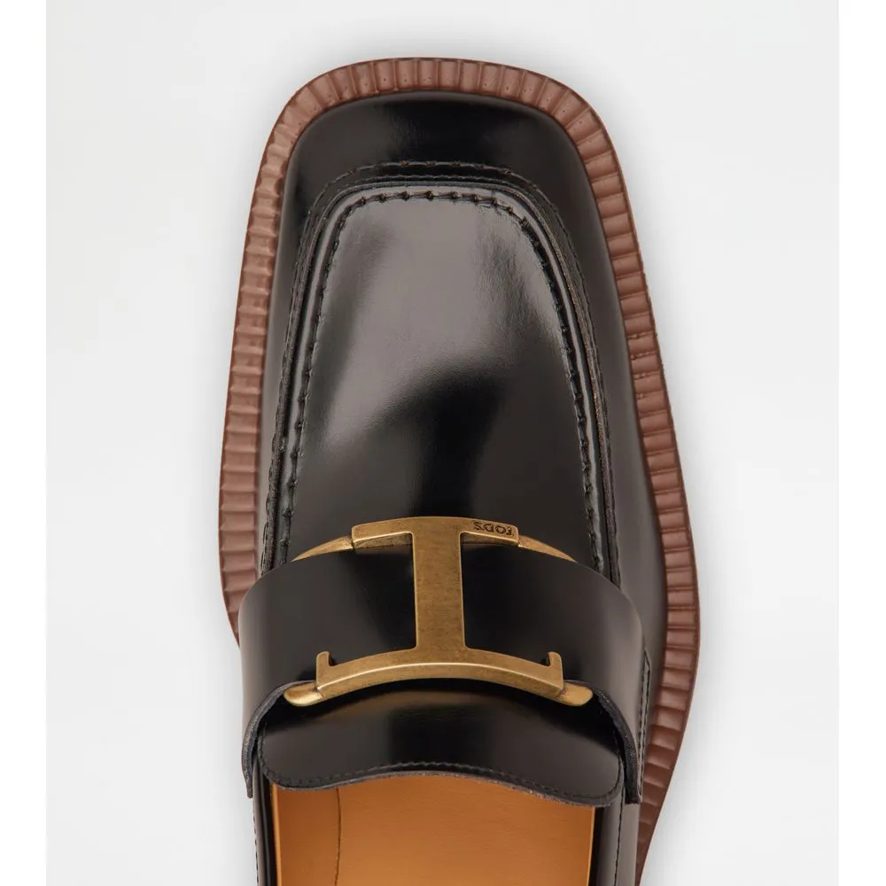 Platform Loafers in Leather